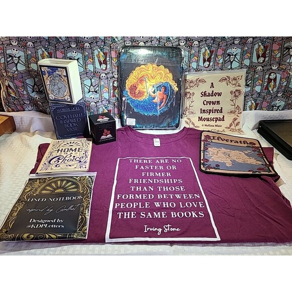 The Bookish Box Accessories 6pc Bundle T Shirt 4XL Cap Sleeve– No Book Included - Picture 1 of 10